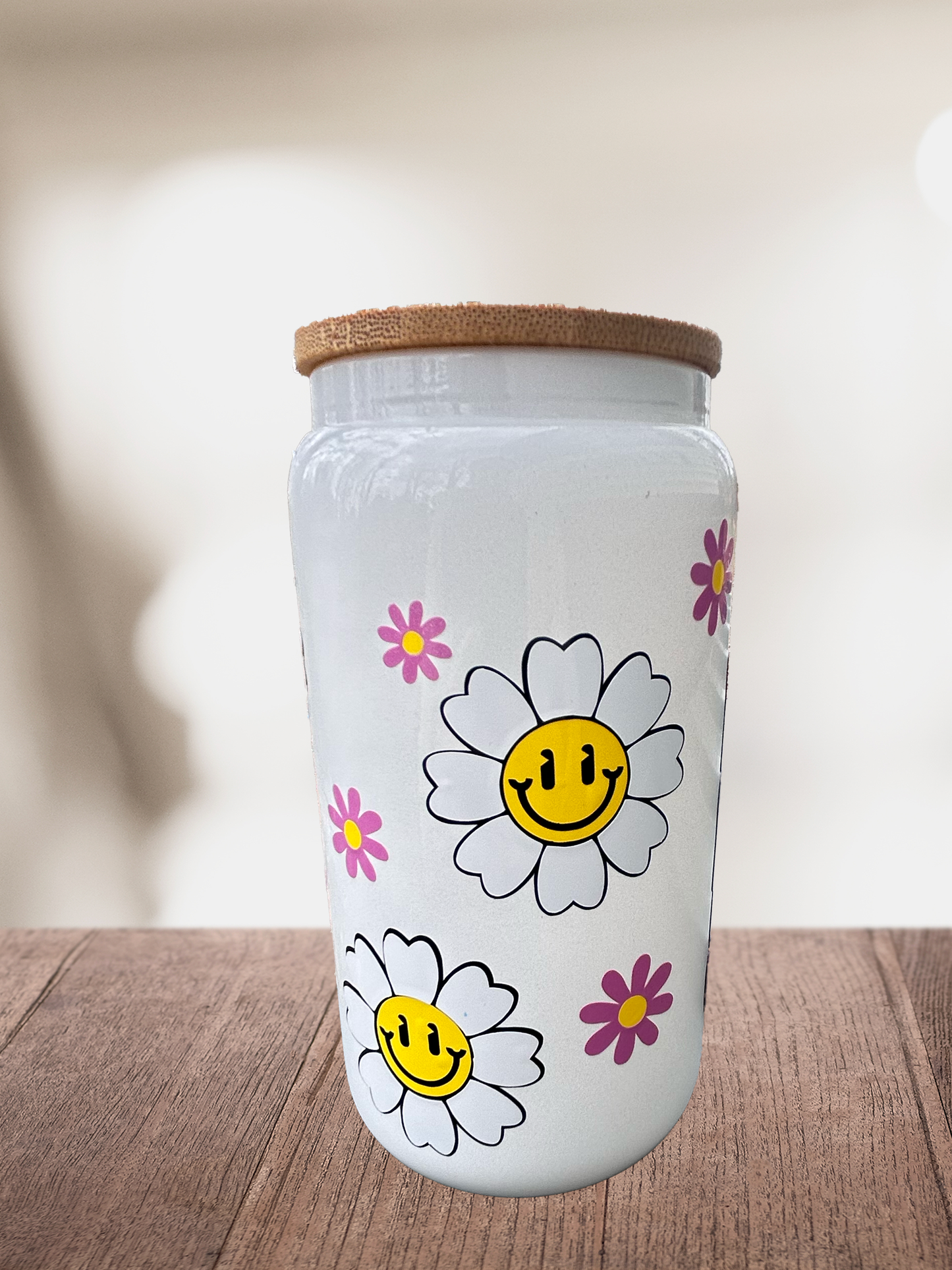 Hot Mom Summer 16oz Glass Can Cup W/ Glass Straw