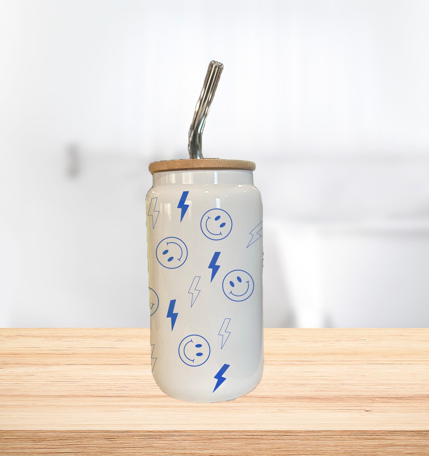 Anti Social Mom Club 16oz Glass Can Cup W/ Glass Straw
