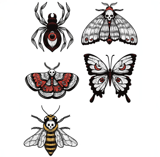 Grunge Insect Sticker Pack (5 pack)