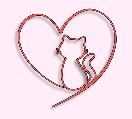 Cat Heart Decal