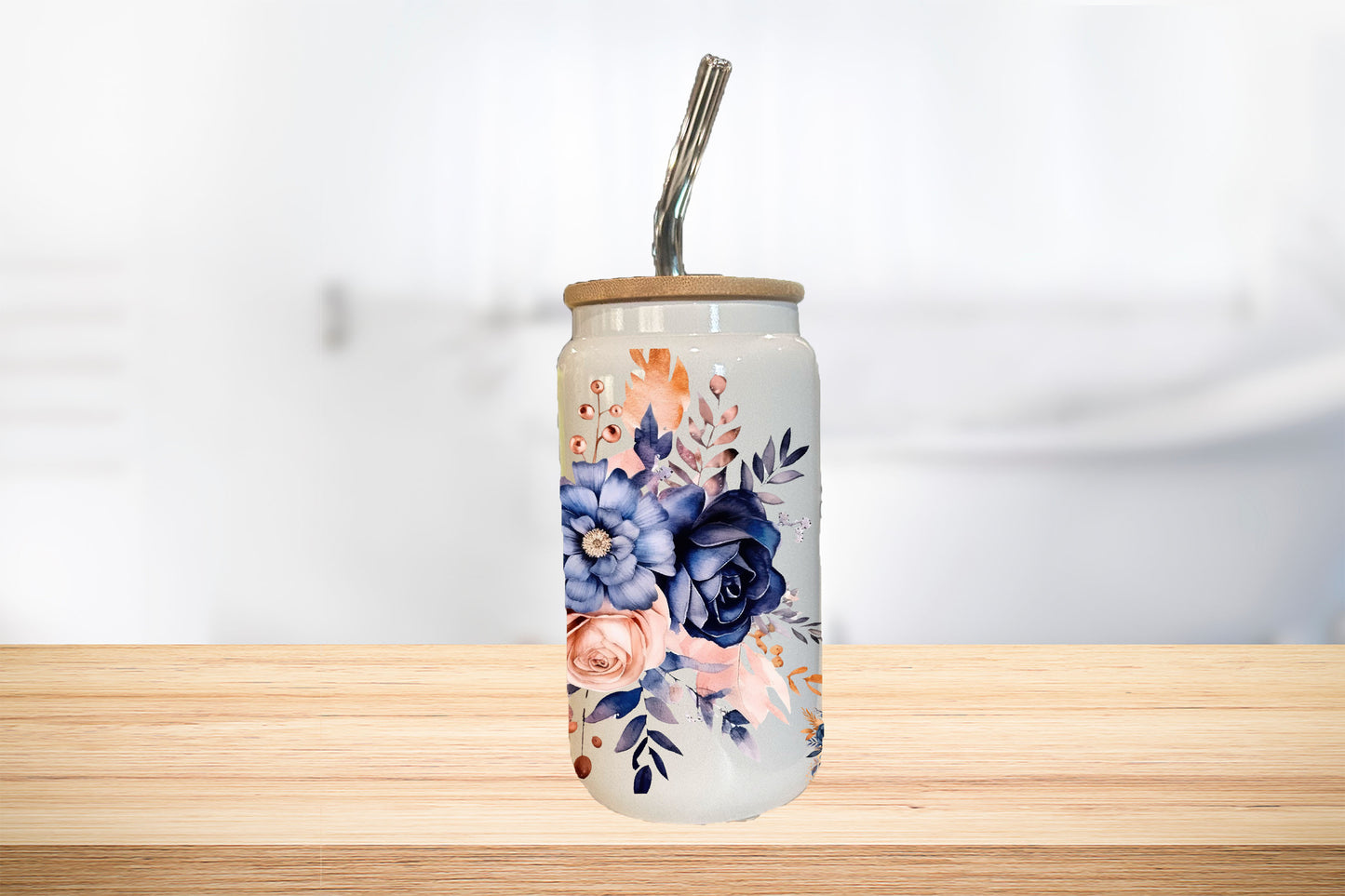 Mom Life Is The Best Life 16oz Glass Can Cup W/ Glass Straw